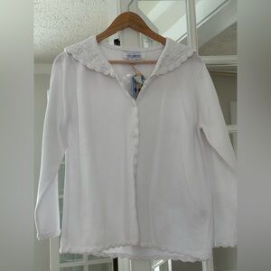 April Cornell white Cardigan
